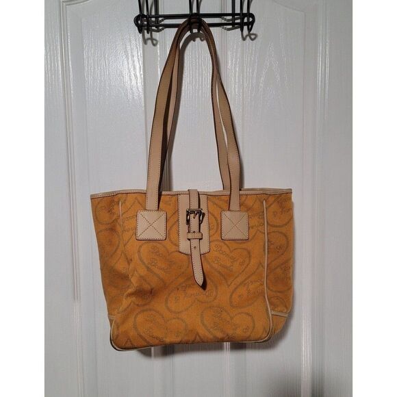 Vintage Dooney and Bourke Handbag Leather and Canvas - Picture 1 of 4
